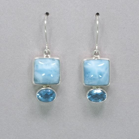 עגילי קריסטל כחולים וינטג'