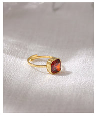 18K Gold Plated Adjustable Geometric Crystal Ring | Luxury Stainless Steel Jewelry – Euphoria Jewels Co