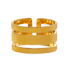 Geometric Statement Ring, 18K Gold Plated | Minimalist Stainless Steel Design – Euphoria Jewels Co