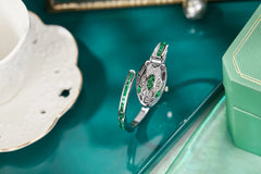 ✨ שעון קווורץ לנשים עם עיצוב נחש וצמיד ריינסטון – מתנה אופנתית לאישה 💎