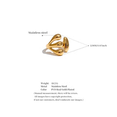 Adjustable Open Geometric Ring, Gold and Platinum Plated | Smooth Modern Design – Euphoria Jewels Co