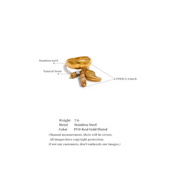 18K Gold Plated Natural Stone Pendant Ring with Chili Pepper Design | Unique Handmade Jewelry – Euphoria Jewels Co