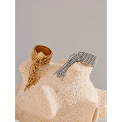 טבעת שרשרת עם גדיל מתכווננת בציפוי זהב 18 קראט | טבעת סטייטמנט אופנתית – Euphoria Jewels Co