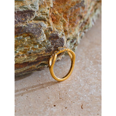 Dainty Heart Zirconia Ring Gold Plated | Elegant Everyday Stainless Steel Jewelry – Euphoria Jewels Co
