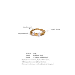 טבעת פניני מים מתוקים אלסטית בציפוי זהב 18 קראט | טבעת מתכווננת אלגנטית – Euphoria Jewels Co