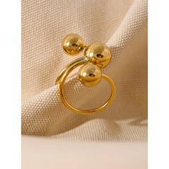 Large Multi-Layer Beaded Ring, 18K Gold Plated | Unique Geometric Stainless Steel Design – Euphoria Jewels Co
