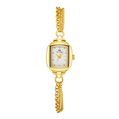 "שעון יד יוקרתי לנשים עם רצועת מתכת בעיצוב רטרו"