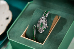 ✨ שעון קווורץ לנשים עם עיצוב נחש וצמיד ריינסטון – מתנה אופנתית לאישה 💎