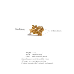 18K Gold Plated Open Leaf Ring | Natural and Geometric Design Stainless Steel – Euphoria Jewels Co