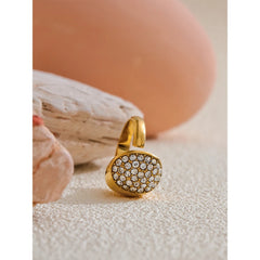 Sparkling Zirconia Ring with 18k Gold Plating | Elegant Geometric Stainless Steel Ring – Euphoria Jewels Co