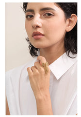 טבעת שרשרת עם גדיל מתכווננת בציפוי זהב 18 קראט | טבעת סטייטמנט אופנתית – Euphoria Jewels Co