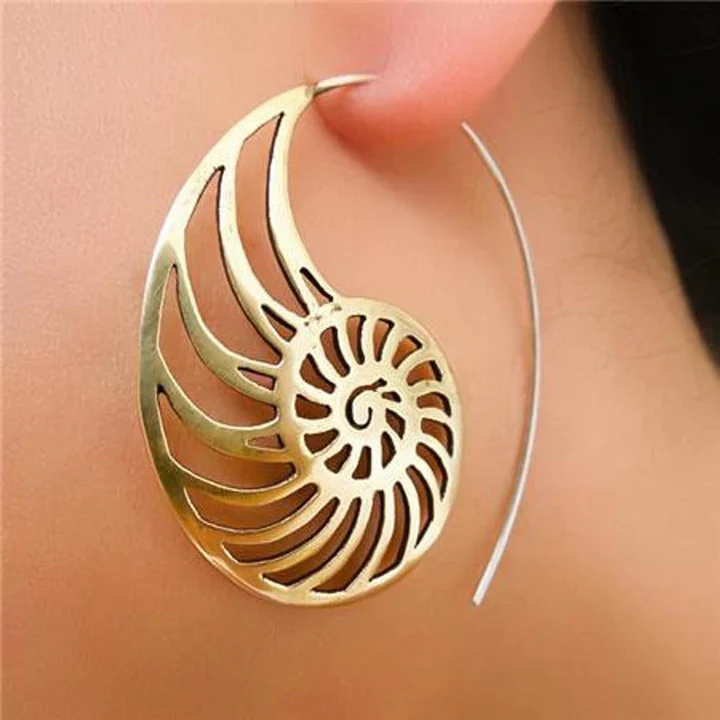 עגילי ספירלה זהובים וינטאג'