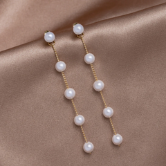 עגילי טיפה פנינה זהב