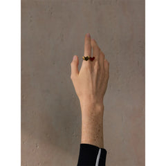 18K Gold Plated Red Enamel Heart Ring | Romantic, Smooth & Elegant Jewelry – Euphoria Jewels Co