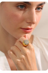 Sparkling Zirconia Ring with 18k Gold Plating | Elegant Geometric Stainless Steel Ring – Euphoria Jewels Co