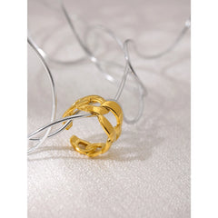Minimalist Open Chain Ring, 18K Gold Plated | Elegant Modern Jewelry – Euphoria Jewels Co