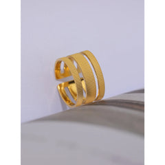 Geometric Statement Ring, 18K Gold Plated | Minimalist Stainless Steel Design – Euphoria Jewels Co