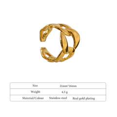 Minimalist Open Chain Ring, 18K Gold Plated | Elegant Modern Jewelry – Euphoria Jewels Co