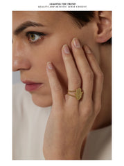 Open hand design ring, 18K gold-plated | Unique stainless steel statement ring – Euphoria Jewels Co