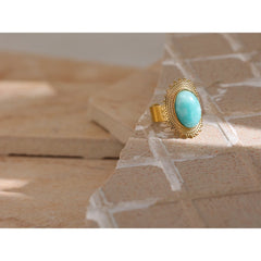 Open Geometric Stone Ring, 18K Gold Plated | Elegant Statement Ring – Euphoria Jewels Co