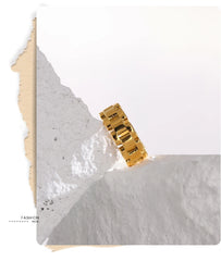 18K Gold Plated Rope Chain Ring | Fashionable Statement Ring - Euphoria Jewels Co