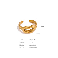 Open Link Ring in Gold Plating | Elegant Modern Stainless Steel Design – Euphoria Jewels Co