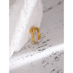 Open Link Ring in Gold Plating | Elegant Modern Stainless Steel Design – Euphoria Jewels Co