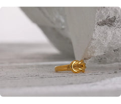 Open Link Ring in Gold Plating | Elegant Modern Stainless Steel Design – Euphoria Jewels Co