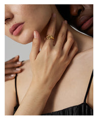 Open Link Ring in Gold Plating | Elegant Modern Stainless Steel Design – Euphoria Jewels Co