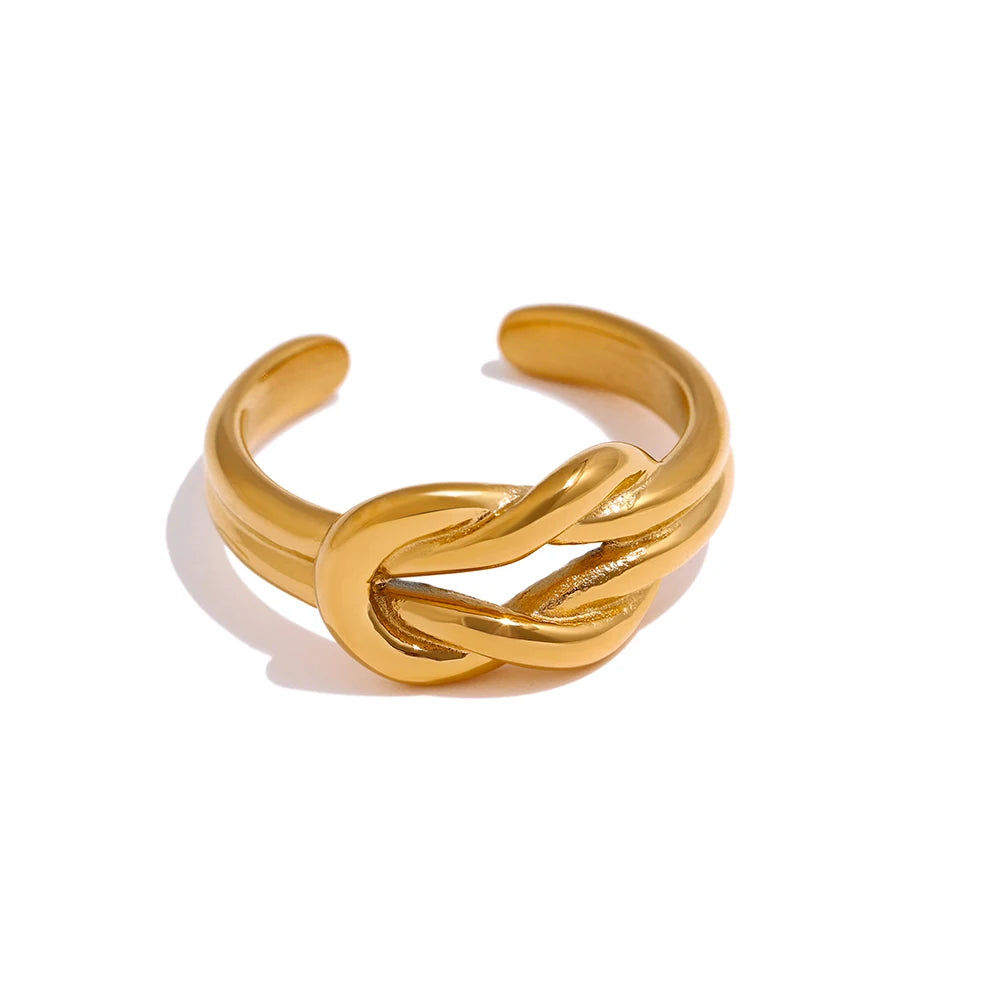 Open Link Ring in Gold Plating | Elegant Modern Stainless Steel Design – Euphoria Jewels Co