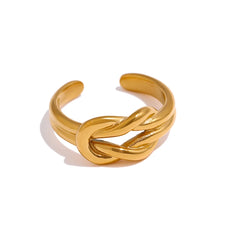 Open Link Ring in Gold Plating | Elegant Modern Stainless Steel Design – Euphoria Jewels Co