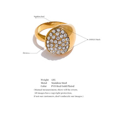 Sparkling Zirconia Ring with 18k Gold Plating | Elegant Geometric Stainless Steel Ring – Euphoria Jewels Co