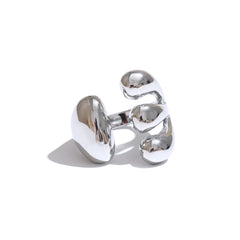 Adjustable Open Geometric Ring, Gold and Platinum Plated | Smooth Modern Design – Euphoria Jewels Co