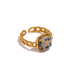 Tiger Ring with Natural Open Stone, 18K Gold Plated | Unique Vintage Design – Euphoria Jewels Co