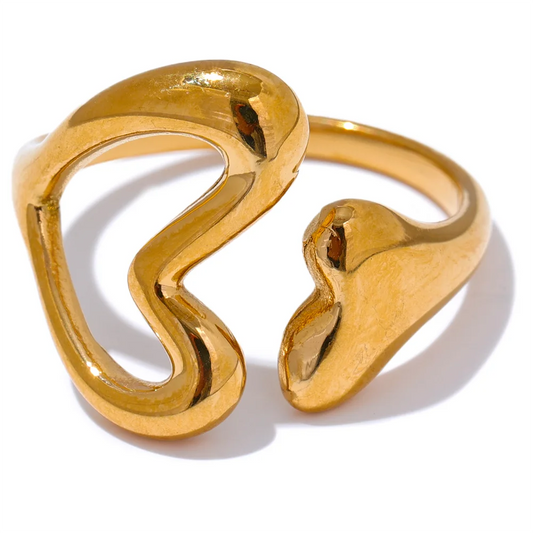 Hollow Heart Minimalist Ring, 18K Gold Plated | Chic Stainless Steel Jewelry – Euphoria Jewels Co