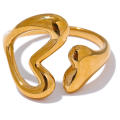 Hollow Heart Minimalist Ring, 18K Gold Plated | Chic Stainless Steel Jewelry – Euphoria Jewels Co