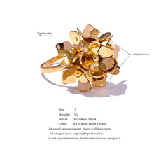 Adjustable 3D Flower Ring in 18K Gold Plating | Chic Stainless Steel Jewelry – Euphoria Jewels Co
