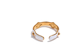 18K Gold Plated White Enamel Open Star Ring | Chic Adjustable Stainless Steel Ring – Euphoria Jewels Co