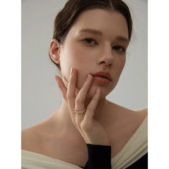 Open White Enamel Ring, 18K Gold Plated | Chic Everyday Stainless Steel Jewelry – Euphoria Jewels Co