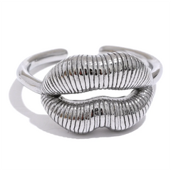 Gold Plated Open Lip Ring | Unique Fashion Jewelry Stainless Steel – Euphoria Jewels Co