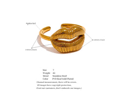 Gold Plated Open Lip Ring | Unique Fashion Jewelry Stainless Steel – Euphoria Jewels Co