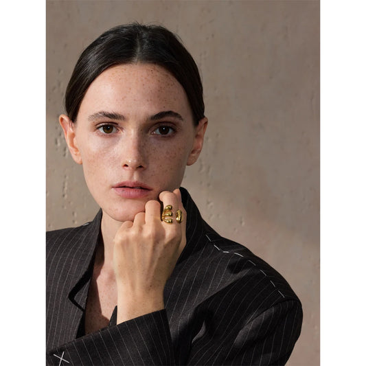 Adjustable Open Geometric Ring, Gold and Platinum Plated | Smooth Modern Design – Euphoria Jewels Co