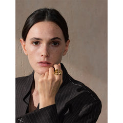 Adjustable Open Geometric Ring, Gold and Platinum Plated | Smooth Modern Design – Euphoria Jewels Co