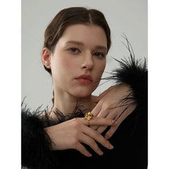 Adjustable 3D Flower Ring in 18K Gold Plating | Chic Stainless Steel Jewelry – Euphoria Jewels Co