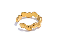 Adjustable Open Heart Ring, 18K Gold Plated | Romantic Chic Everyday Jewelry – Euphoria Jewels Co