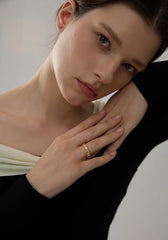 Open White Enamel Ring, 18K Gold Plated | Chic Everyday Stainless Steel Jewelry – Euphoria Jewels Co