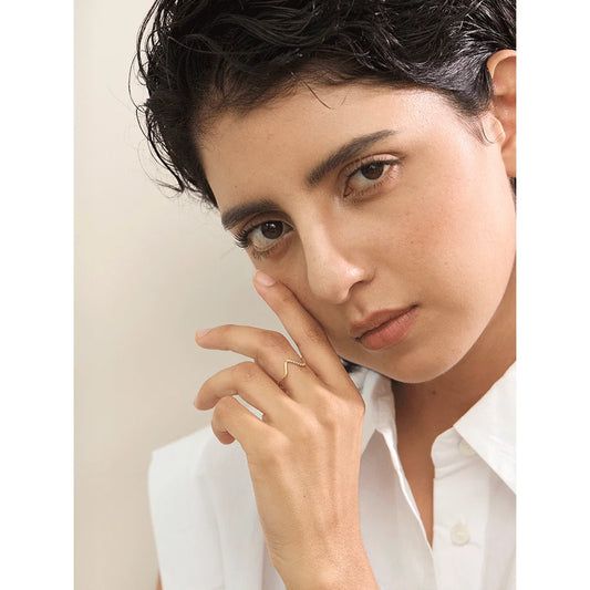 Adjustable Asymmetrical Open Ring with Platinum Plating | Modern Geometric Design – Euphoria Jewels Co