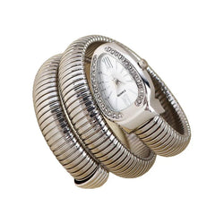 ✨ שעון קווורץ יוקרתי לנשים עם עיצוב נחש וגמיש, עשוי נירוסטה – שעון קז'ואל ומתנה מעולה 💎