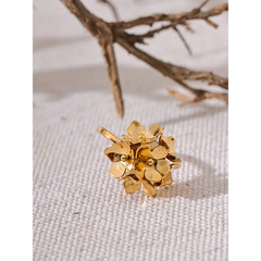 Adjustable 3D Flower Ring in 18K Gold Plating | Chic Stainless Steel Jewelry – Euphoria Jewels Co