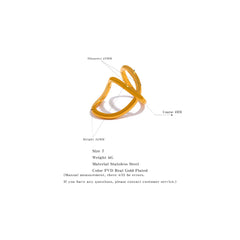 Minimalist Twisted Geometric Ring 18K Gold Plated | Modern Abstract Design – Euphoria Jewels Co